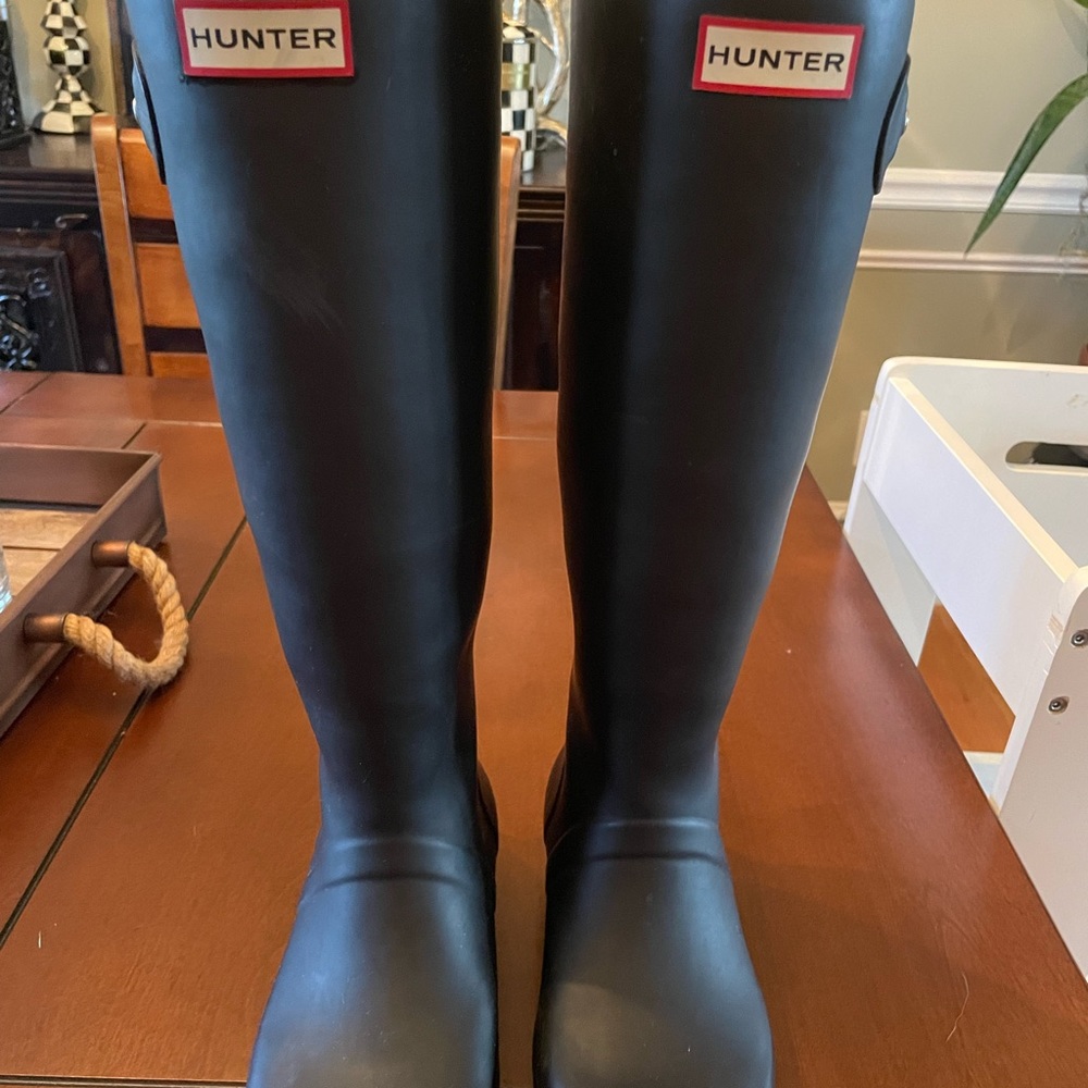 Hunter Black Tall Rain Boots